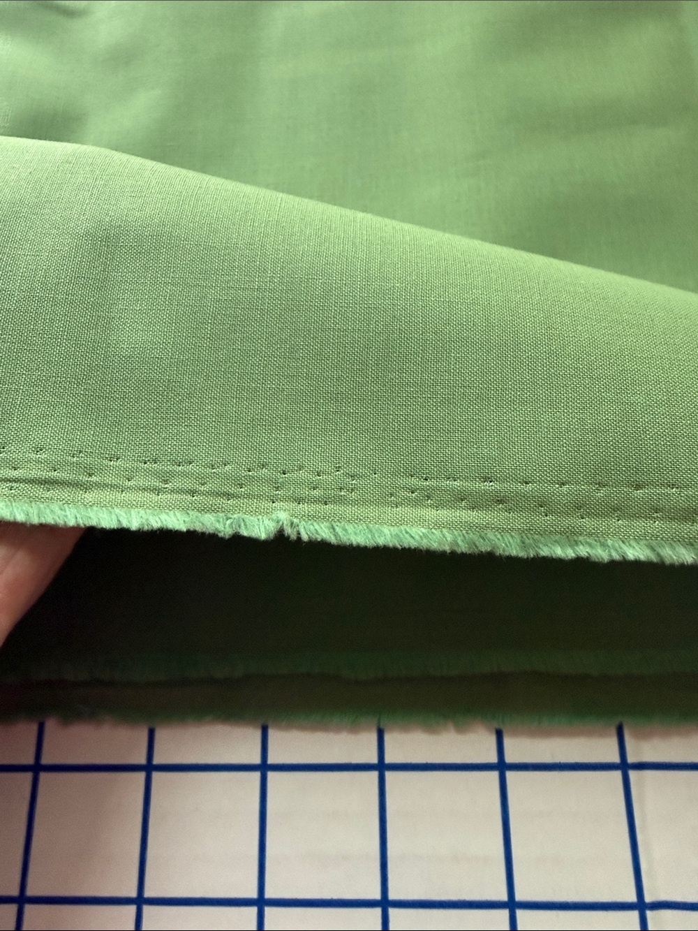 Vintage 1970s Avocado Green Cotton Blend Fabric 2+ Yards x 44” Solid Sturdy - Picture 10 of 11